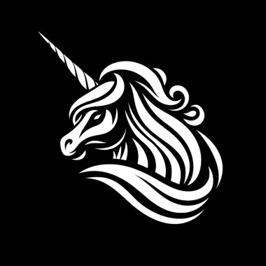 Parlak ve büyüleyici tek boynuzlu at logosu siyah ve beyazı vurmak için tasarlandı. Bu minimalist vektör tasarımı, tek boynuzlu atın sihirli özünü yakalar. Temiz çizgiler ve kalın kontrast, lüks markalar, moda şirketleri, güzellik ürünleri veya...