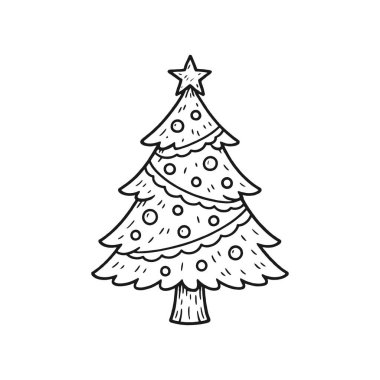 El çizimi Noel ağacı