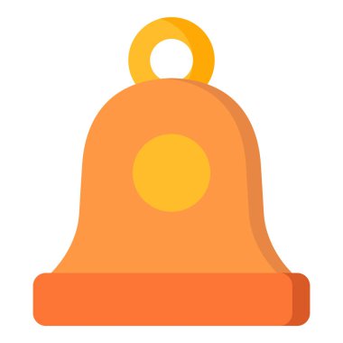 Sarı çemberli basit bir turuncu çan simgesi ve beyaz arkaplan üzerinde döngü