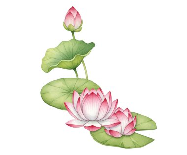 Altın merkezli pembe nilüfer çiçeğinin güzel bir çizimi. Zarif ve detaylı sanat eserleri, spa tasarımı, yoga temaları, dekor, davetiyeler, sağlık ve botanik projeleri için mükemmel..