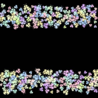 Suluboya Çiçek 'ten kelebek. Vektör Kelebekler çemberin dışına dağılırlar..