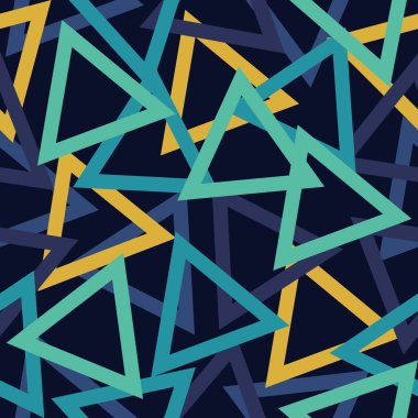 Gradyan üçgenler. Moda tekstili için sonsuz süs, spor giysiler. Çok renkli geometrik şekiller, pürüzsüz desenler.