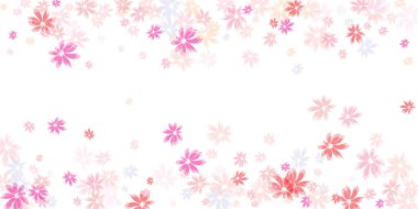 Bahar çiçekleri: kiraz çiçekleri ve düşen taç yaprakları arka plan suluboya resimleriyle benzer parçacık çemberleri ve tonlu kelebekler.