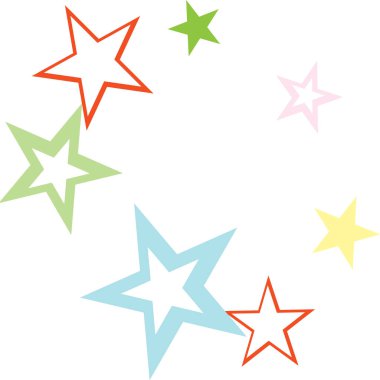 Kırmızı, beyaz, mavi yıldızlı arka plan. Vektör kağıdı çizimi. Tasarım elementi. Kartlar, kartlar, davetiyeler, hediyeler için uygun.