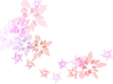 Taze çiçek arkaplanı. Uçan yapraklar bembeyaz.