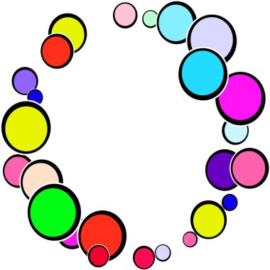 Soyut renkli topların arka planı. Parlak kağıda saçılmış çok renkli Taw oyuncağı. Kırık Cam Patlayıcı Efekti.