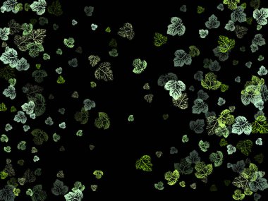 Çok renkli sonbahar yaprakları uzayda uçar ve havada uçar. Yeşillik Ortamı Arkaplanı.