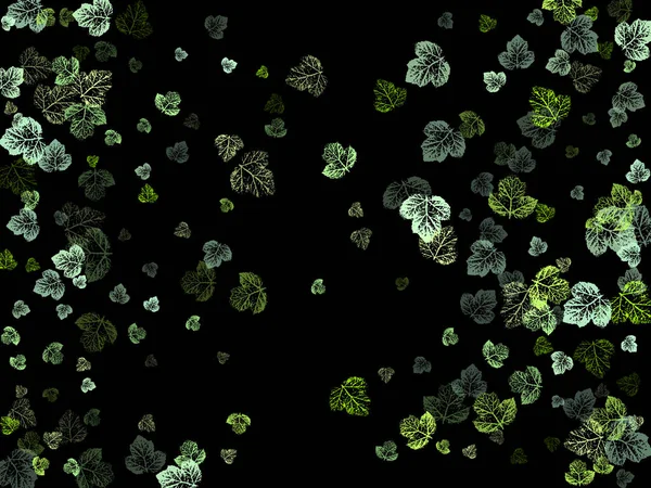 Çok renkli sonbahar yaprakları uzayda uçar ve havada uçar. Yeşillik Ortamı Arkaplanı.