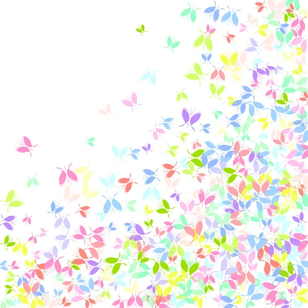 Beyaz arkaplanda pembe kağıt kelebekler var. Uçarken kelebekler.