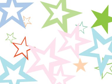 Kayan yıldızlar konfetisi. Çok renkli yıldızlar var. Şenlik arka planı. Yıldızlı şenlik dekoru.