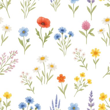 Yumuşak sarı ve yeşil renklerde suluboya çiçekleri içeren zarif, pürüzsüz desenler. Tekstil, duvar kâğıtları ve dekor için mükemmel. Her tasarım projesine taze, doğal bir cazibe katar..