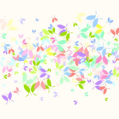 Çok renkli soyut kelebek parçalara ayrılıyor. Güzel renkte kelebekler, beyaz bir kelebek üzerinde izole edilmiş.