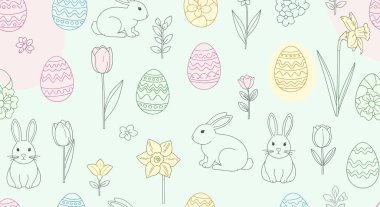 Tavşanlar ile Paskalya kesintisiz arka plan