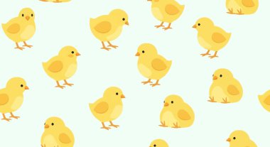 Beyaz arkaplanda şirin ördek yavruları olan vektör deseni