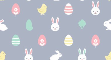 Tavşanlı ve yumurtalı paskalya deseni