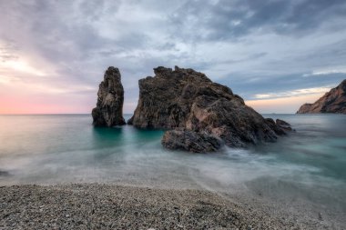 Monterosso al Mare, Cinque Terre, UNESCO Dünya Mirasları Alanı, La Spezia, Liguria, İtalya, EuropeSunrise 'ın Monterosso al Mare, Cinque Terre, UNESCO Dünya Mirası Alanı, La Spezia, Liguria, İtalya, Avrupa