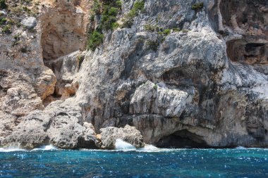 Baunei, Orosei Körfezi, Nuoro ili, Sardunya, İtalya, Avrupa kıyıları boyunca manzaralar