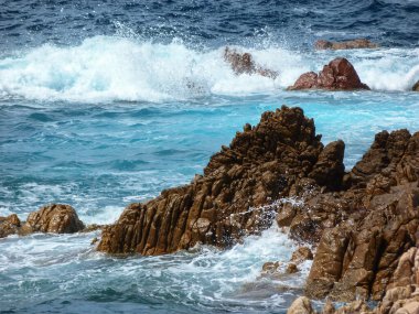 Kosta Paradiso kayalıkları, Sassari ili, Sardunya, İtalya ve Avrupa 'nın ayrıntıları
