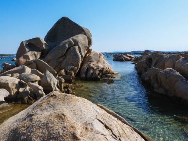 Testa del Polpo Plajı, La Maddalena Adası, Sassari ili, Sardunya, İtalya, Avrupa