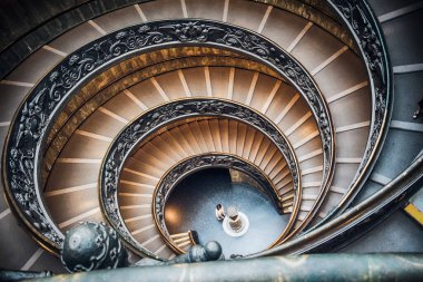 Vatikan Müzelerinin Helical Merdiveni, Momo Merdiveni, Vatikan Şehri, Roma, Lazio, İtalya, Avrupa