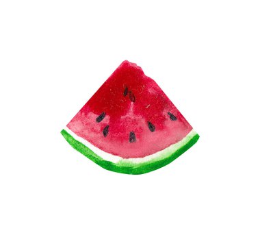 suluboya karpuz dilimi, suluboya el yapımı