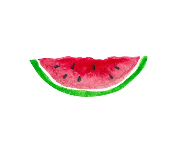 Watercolor Watermelon Slice Watercolor Handmade — Stock Photo, Image