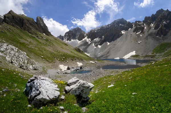 Lago Apsoi Lago Montagna Sul Sentiero Colle Delle Muine Nella — Foto Stock