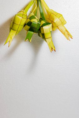 Traditional Ketupat Rice Dumplings. Asian Culture culinary. Islamic Celebration. Eid Al-Fitr. Islamic Festival. High quality photo