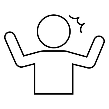 Şaşırmış kişi pictogram çizgisi simgesi, şok insan ana hatları vektörü