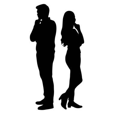 Düşünen Adam ve Kadın Sırt Sırta