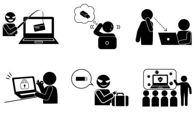 Bilgi güvenlik önlemleri pictogram ayarlandı