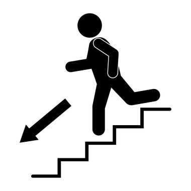 Merdivenlerden aşağı inen bir kişinin resmi.