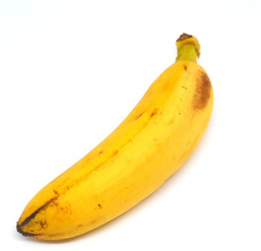 Beyaz zemin üzerinde izole edilmiş muz, beyaz zemin üzerinde sarı taze muz meyvesi