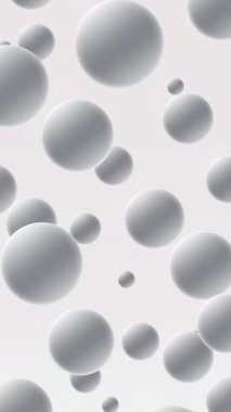 Soyut Yüzen Gri küreler, 4K Dikey Video