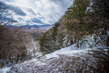 Tochigi, Oku-Nikko 'daki Yutaki Şelalesi Kış Manzarası