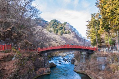 Winter scenery of Shinkyo Bridge in Nikko, Tochigi Prefecture