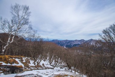 Oku-Nikko, Tochigi Bölgesi 'nde kış manzarası