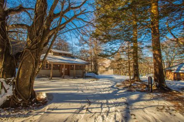 Oku-Nikko, Tochigi Bölgesi 'nde kış manzarası