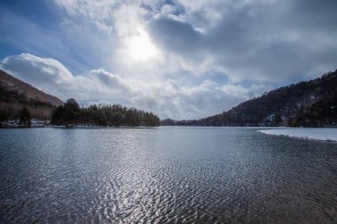 Oku-Nikko, Tochigi Bölgesi 'nde kış manzarası