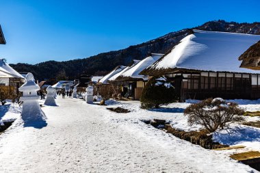Ouchijuku, Fukushima Bölgesi Kış Manzarası