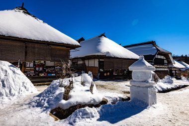 Ouchijuku, Fukushima Bölgesi Kış Manzarası