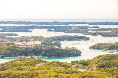 Shima City, Mie Bölgesi Yokoyama Gözlemevi 'nden muhteşem bir manzara.