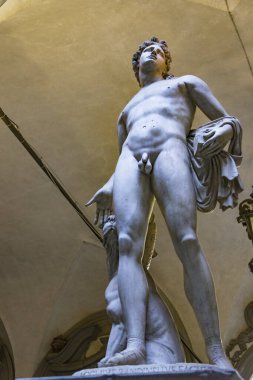 Floransa 'daki Palazzo Medici Riccardi' nin avlusunda Baccio Bandinelli 'nin Orpheus' u.