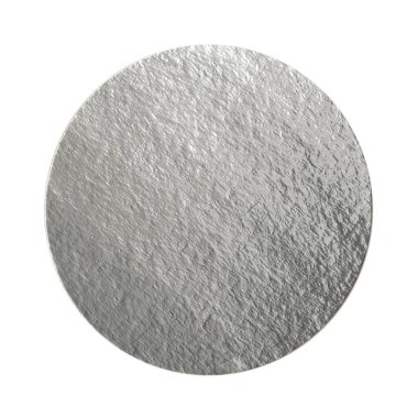 Yuvarlak gümüş tepsi deseni beyaz arkaplan üzerinde izole, şekerleme nesne fotoğrafçılığı