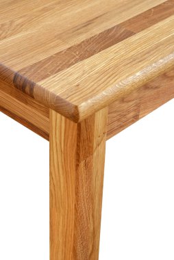Wooden table surface, natural hardwood furniture close view photo background. Eco furniture parts, production concept