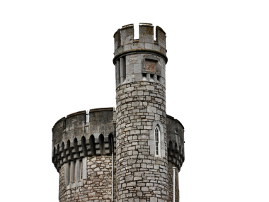 Eski Kelt kale kulesi, İrlanda 'daki Blackrock kalesi. Blackrock Gözlemevi Kalesi şeffaf arka plan png illüstrasyonu üzerine