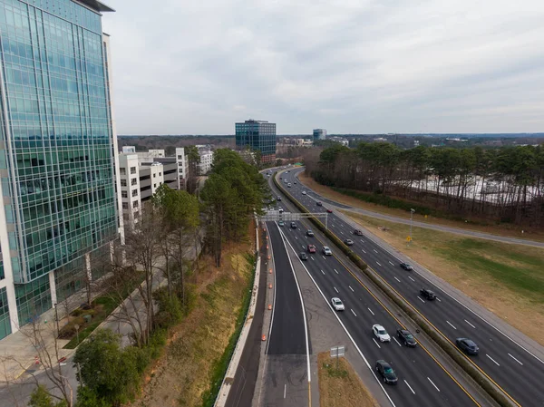 Yüksek Çözünürlük, Yüksek Açı Hava Aracı Kuzey Hills / Merkez Raleigh Kuzey Carolina Skyline ve Çevre Bölgesi