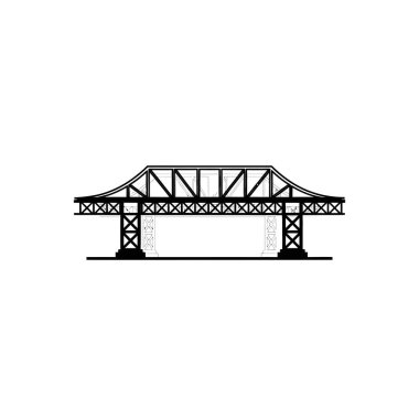 Basit, temiz, siyah beyaz bir köprü silueti. Yapısal tasarımını sergiliyor..