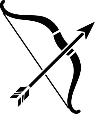 Basit siyah yay ve ok grafik tasarımı