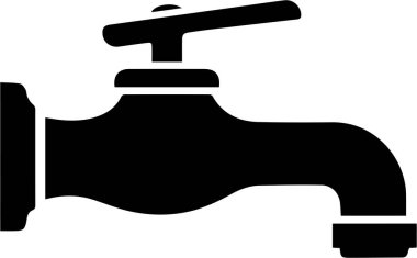 Musluk musluğunun basit siyah silueti.